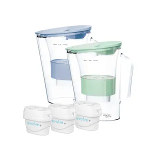 【Bianco di puro 彼安特】Aqualita五重精濾濾水壺2.5L+英國Evolve濾芯3入(共4芯/適用Brita)