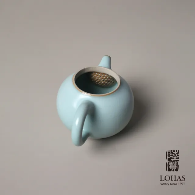 【LohasPottery 陸寶】汝窯三足壺-汝窯天青色(汝窯藏器 泡茶壺 茶具 精緻禮盒 禮品/禮物/收藏)