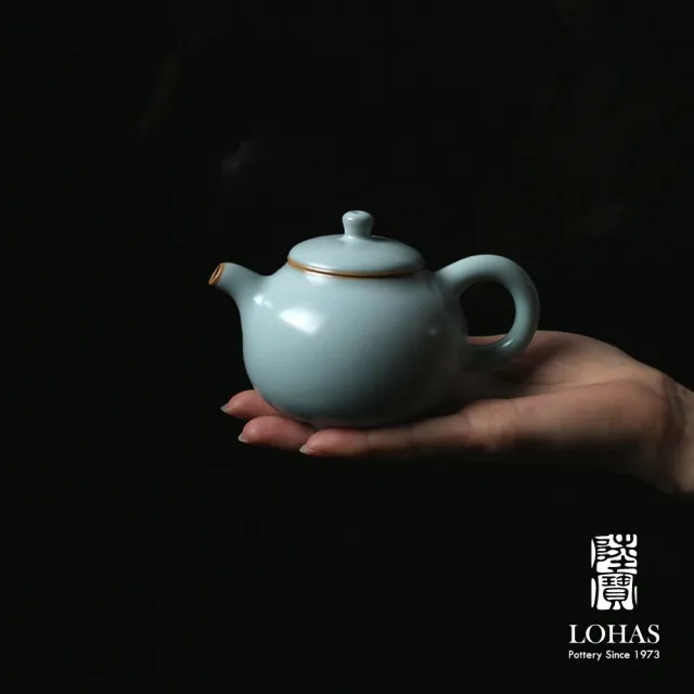 【LohasPottery 陸寶】汝窯三足壺-汝窯天青色(汝窯藏器 泡茶壺 茶具 精緻禮盒 禮品/禮物/收藏)