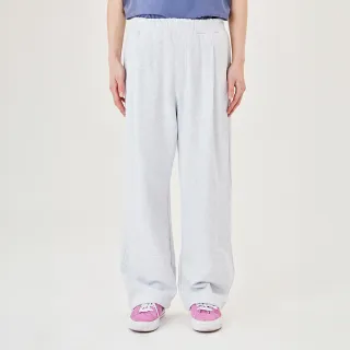 【Mark Gonzales官方旗艦】男女同款 小天使布章休閒抽繩長褲-淺灰色