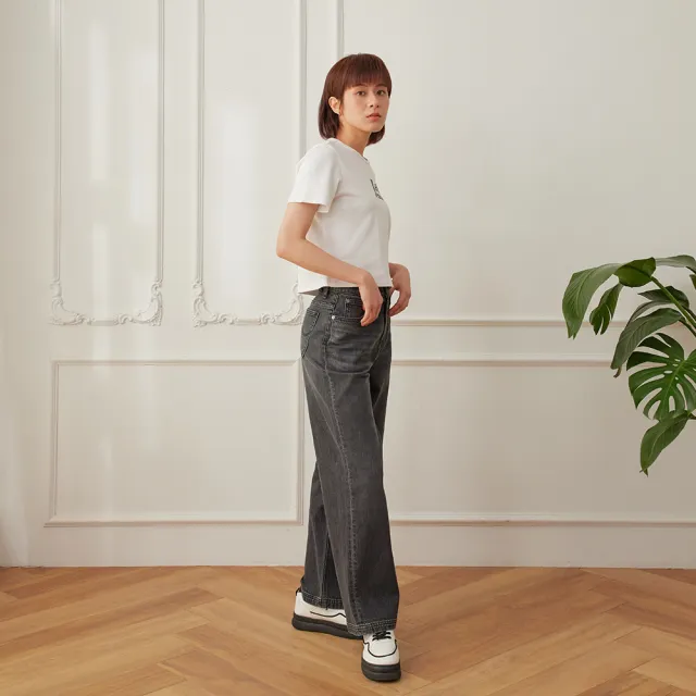 【Lee】女裝 牛仔褲 / 428 高腰舒適直筒 中藍洗水(LB517057893)