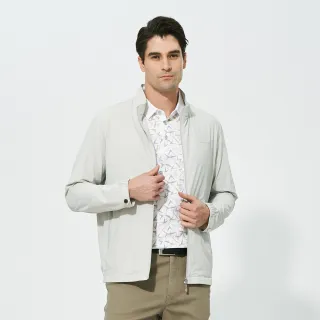 【pierre cardin 皮爾卡登】休閒服飾 男款 都會休閒立領薄夾克-灰色(5257661-92)