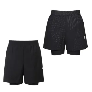 【DESCENTE】迪桑特 男士 訓練運動短褲 跑步 健身(黑色/圖案)