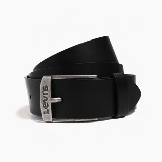 【LEVIS 官方旗艦】男款 真皮皮帶 / 精工Logo釦頭 霧黑 人氣新品 38016-0018