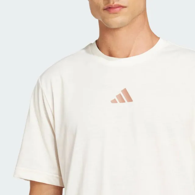 【adidas 愛迪達】M Str G T 男 T恤 運動上衣 休閒短袖 米白 亞版(JJ1447)