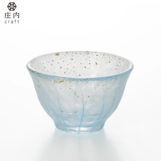 【ADERIA】庄內清酒杯 70ml 金箔水藍 1入(玻璃杯 清酒杯 小酒杯)