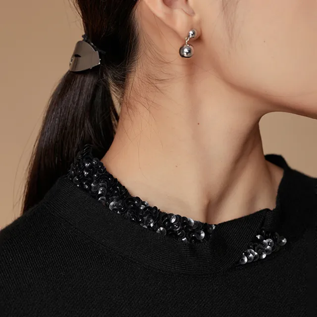 【giordano ladies】領口珠片設計針織上衣(02353558)