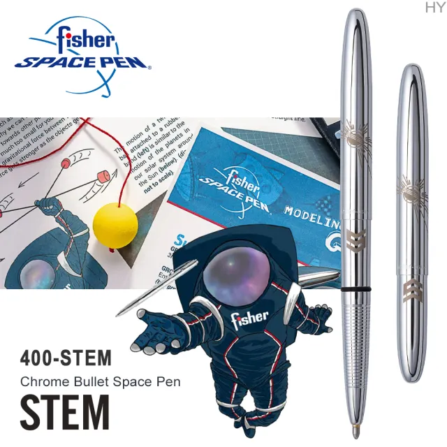 【fisher】Space Pen STEM系列銀色子彈型太空筆(#400-STEM 銀色)