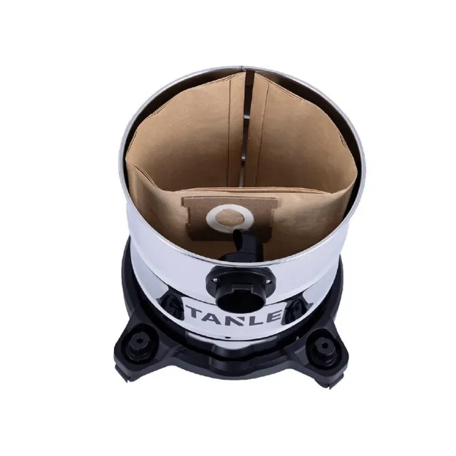 【STANLEY】乾濕兩用不鏽鋼吸塵器 23L(適用車庫.車輛清潔)