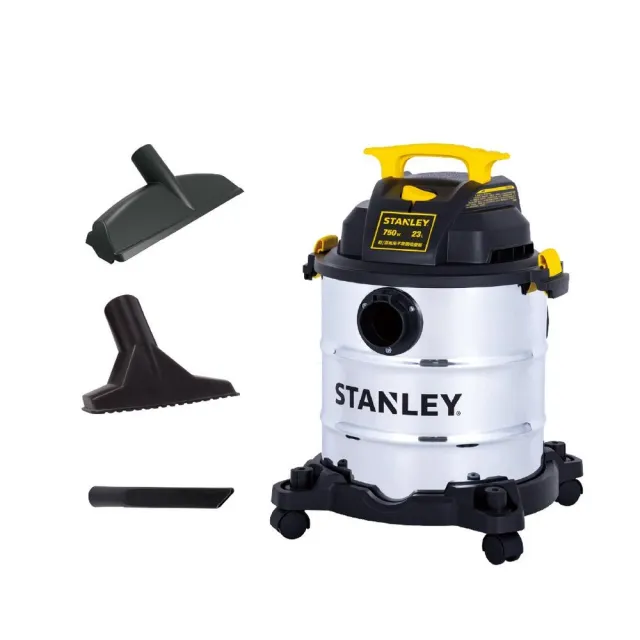 【STANLEY】乾濕兩用不鏽鋼吸塵器 23L(適用車庫.車輛清潔)