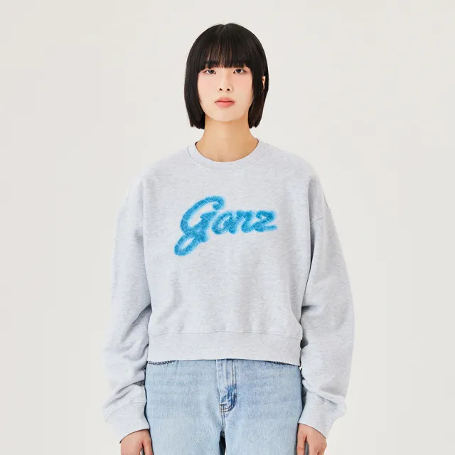 【Mark Gonzales】女裝 GONZ 短版大學T-灰色