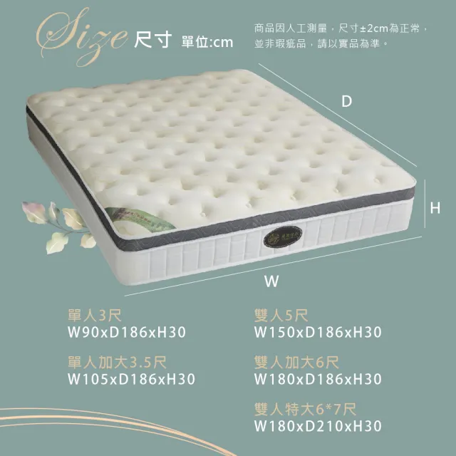 【藤原傢俬】舒柔雲朵乳膠獨立筒床墊6尺雙人加大(買就送床包含枕套)