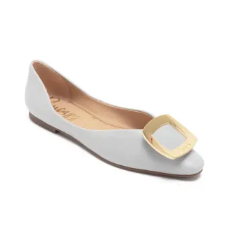 【Pineapple Outfitter】真皮方釦挖空平底鞋 FAZEL(紫色)