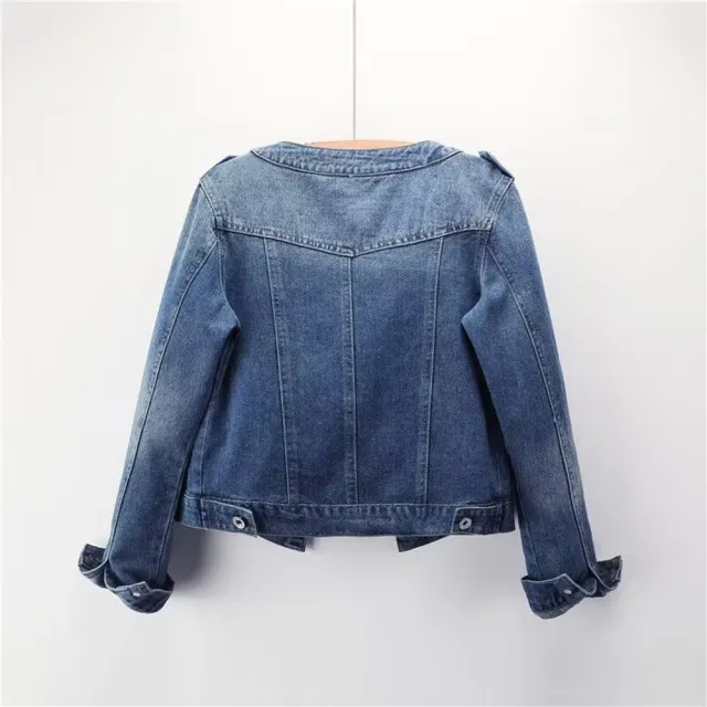 【巴黎精品】現貨+預購 美式牛仔外套丹寧夾克經典牛仔襯衫休閒上衣(休閒短款寬鬆韓版女外套a1ci16 2F)