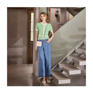 【en-suey 銀穗】俐落感牛仔寬褲-女(丹寧)