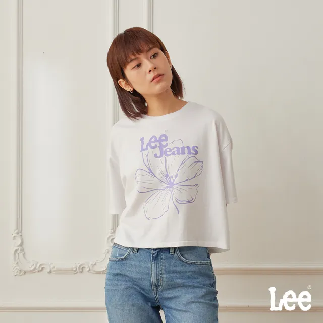 【Lee】女裝 短袖T恤 / 胸前花朵印花 共3色 季節性版型(LB502062743/LB502062K11/LB502062K14)