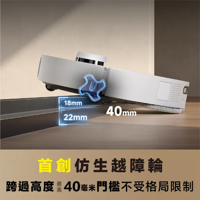 【Dreame 追覓科技】L40s Pro Ultra 雙仿生零纏越障掃拖機(連續越障4cm/0纏繞氣旋滾刷/自潔清洗盤)