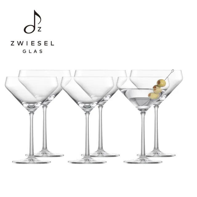 【ZWIESEL GLAS】PURE系列水晶杯6入組(白蘭地杯/白酒杯/玻璃杯/水晶杯/馬丁尼杯/調酒杯)雙11限定