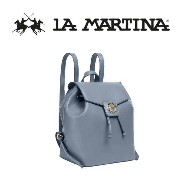 【LA MARTINA】義大利原裝進口 頂級皮革後背包 1862P(淡藍色)