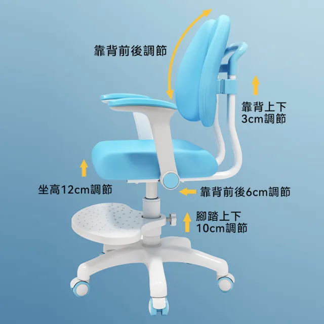 【小不記】兒童椅 帶腳踏 升級重力鎖學習椅(成長椅 兒童電腦椅 人體工學椅 升降椅 護脊椅 椅子)