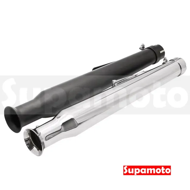 【Supamoto】復古排氣管—喇叭EX65(檔車/通用/改裝/復古/尾段/尾管/日式/蓮藕/縮口/消光黑/電鍍)