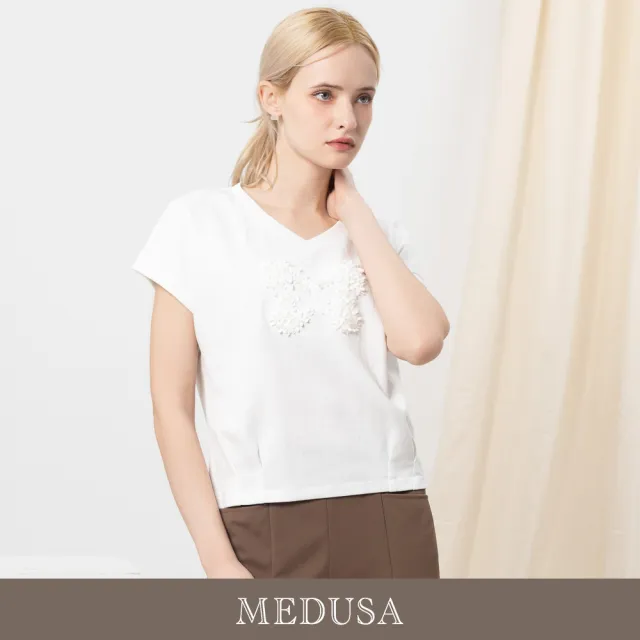 【MEDUSA 曼度莎】現貨-立體造型蝴蝶短袖修身T恤 - 2色（M-XL）｜女短袖T恤 女休閒上衣(601-31201)