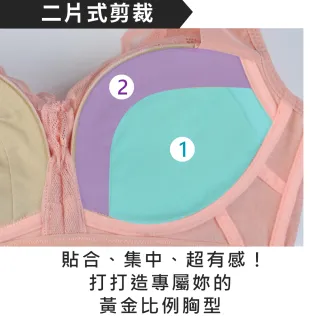 【Daima 黛瑪】現貨出清 無鋼圈B-E/蠶絲性感骨線蕾絲內衣/集中/包覆/托高/機能/大罩杯/調整型/女內衣(黑色)