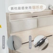 【藤原傢俬】白梧桐雙USB貓抓皮收納空間床組-雙抽5尺雙人(雙USB貓抓床頭+收納空間床底+抽屜X2)