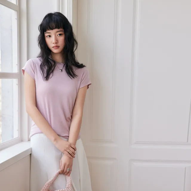 【BODYAIR】小袖子圓領天絲羊毛上衣(T恤.襯衣.鬆軟.CASUAL)