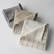 【KONTEX】原廠正貨 100%日本製 GRAPH系列自然格紋有機棉毛巾方巾 34x33cm