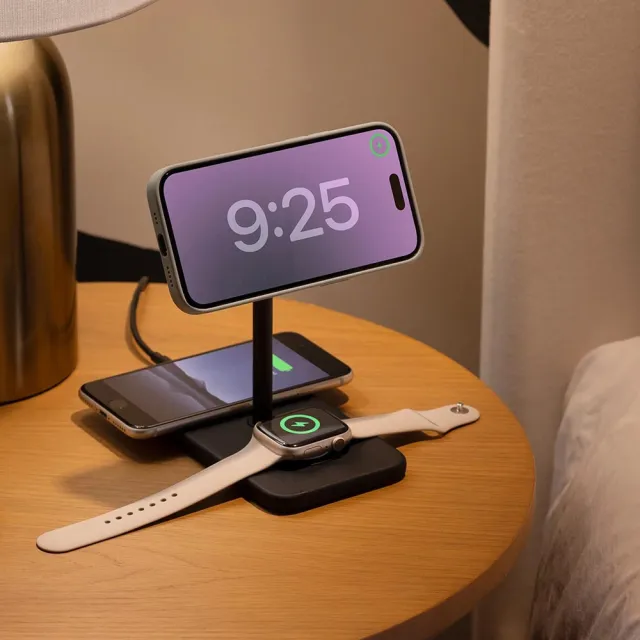 【Twelve South】HiRise 3 Deluxe MagSafe 三合一無線充電立架 - 黑色(TS-2303)