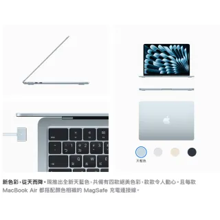 【Apple】Macbook Air 13.6吋 M4 晶片 10核心CPU 與 8核心GPU 16G/256G SSD(2025)
