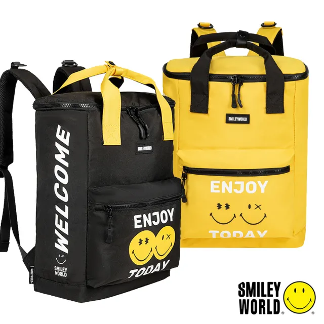 【Smiley World 微笑世界】雙11 多功能簡約兩用式後背包/單肩包手提包(兩色可選)