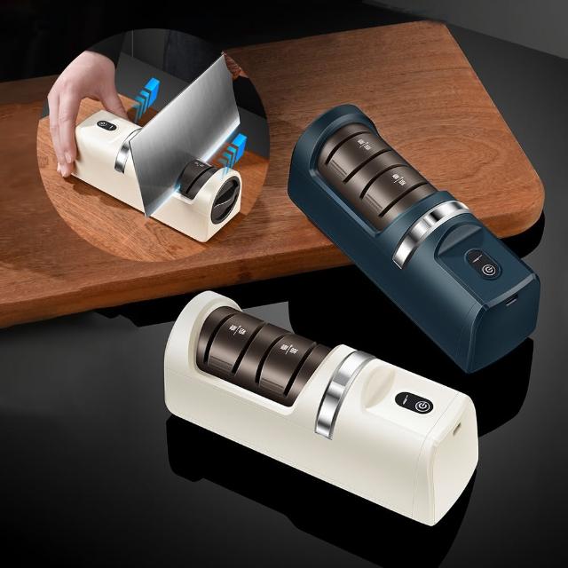 【ANTIAN】廚房菜刀電動磨刀器 小型自動磨刀工具 快速磨刀神器 刀具鋒利磨刀石