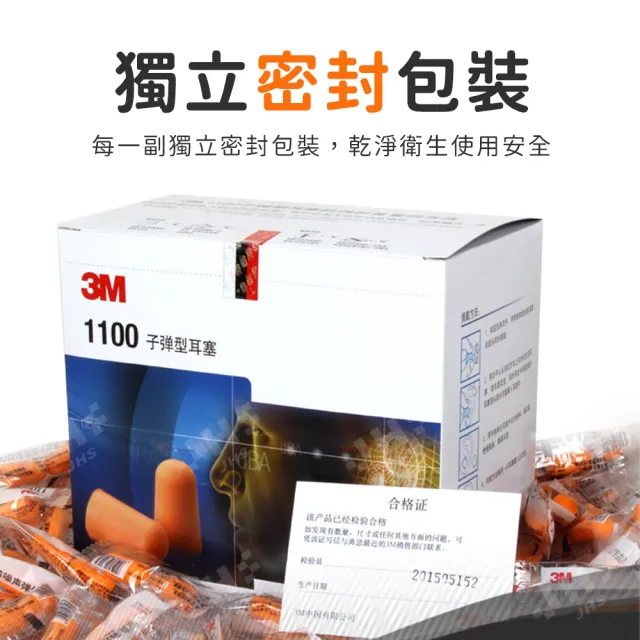 【SYU】3M 1100 泡棉耳塞 20對/組(抗噪耳塞 耳塞 睡眠耳塞 游泳耳塞 降噪耳塞)
