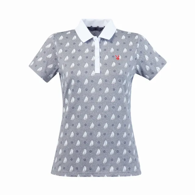 【PLAYBOY GOLF】女款太陽帆船吸濕排汗短袖POLO衫-深藍(高爾夫球衫/KA25102-58)