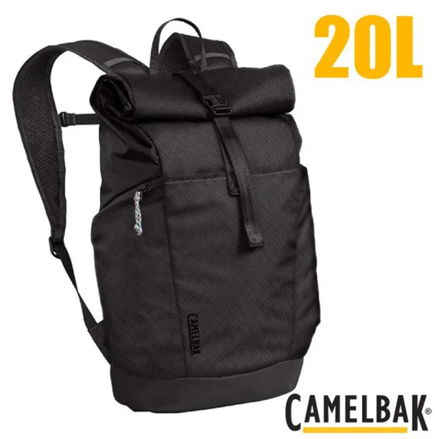 【CAMELBAK】Pivot 20L 輕量捲口式日用背包.登山健行攻頂背包/可容水袋(CB2905001100 質感黑)