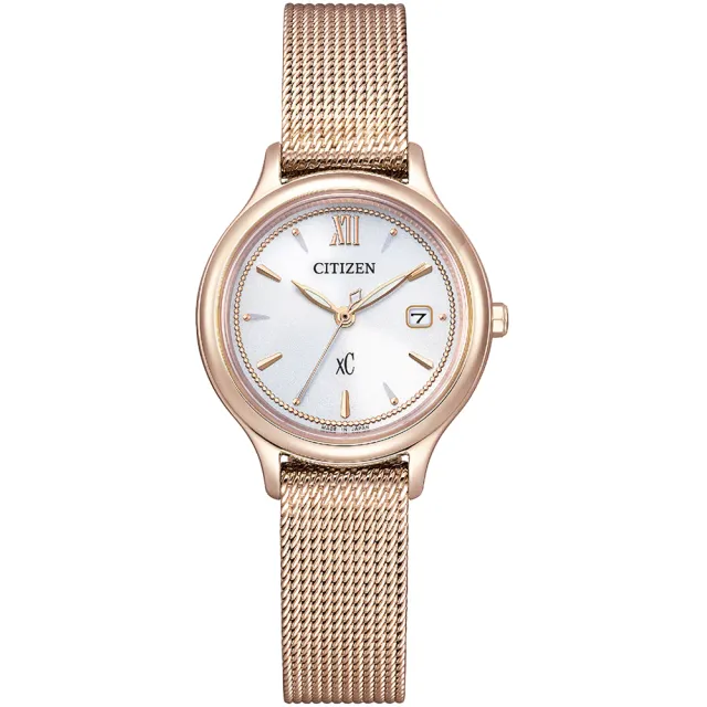 【CITIZEN 星辰】xC系列 水耀光優雅粉紅腕錶/附環保錶帶28mm(EW2635-62A)