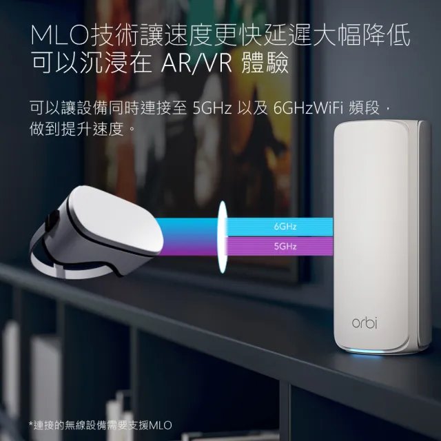 【NETGEAR】2入 ★ WiFi 7 三頻 BE11000 Mesh 1.5GHz四核 + 2GB RAM 路由器/分享器(Orbi RBE772)