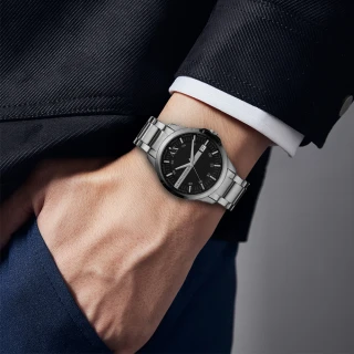 【A|X Armani Exchange】Hampton 漢普頓菁英系列 不鏽鋼 鍊帶手錶 46MM AX2103