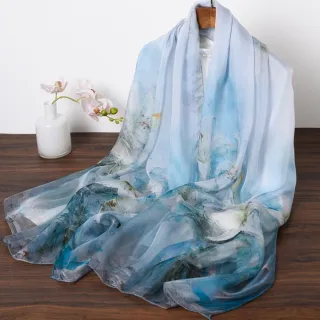 【達賀尊爵】真絲絲巾女春夏大尺寸100桑蠶絲沙灘巾薄款防曬披肩紗巾送媽媽(多款任選)