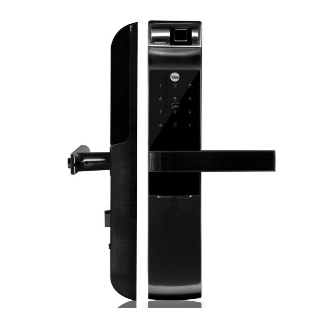 【Yale 耶魯】YDM-7116A 指紋/卡片/密碼/鑰匙 智能電子鎖/門鎖 霧面黑(附基本安裝)