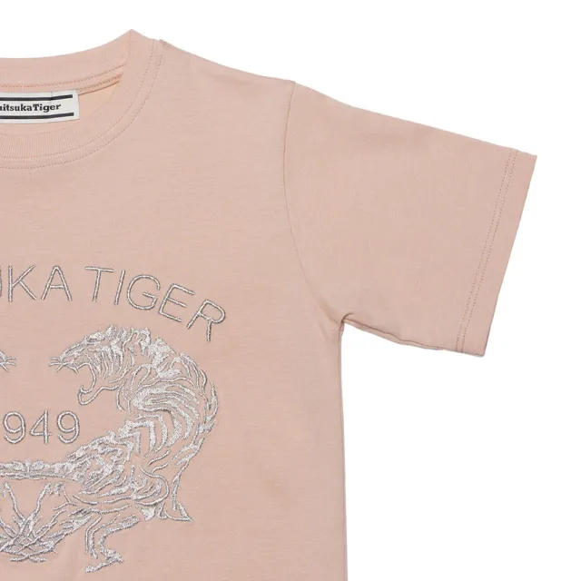 【Onitsuka Tiger】Onitsuka Tiger鬼塚虎-KIDS粉色雙虎刺繡兒童短袖上衣(2184A271-700)