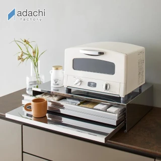 【adachi】日本製全不鏽鋼雙層抽屜式工作台80cm(廚房電器多功能收納)
