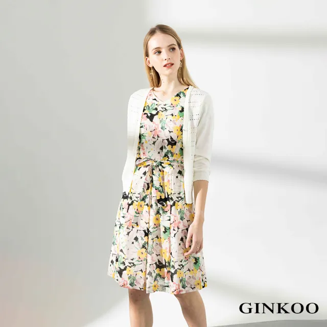 【GINKOO 俊克】下擺小開衩針織罩衫