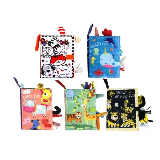 【Finger Pop 指選好物】兒童學習布書 買一送一 組合(嬰兒布書/動物/幼兒布書/學習布書/寶寶布書)