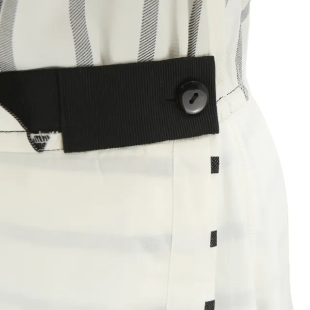 【ICHE 衣哲】Cop.Copine法國原裝進口法式V領綁帶收腰條紋連身裙