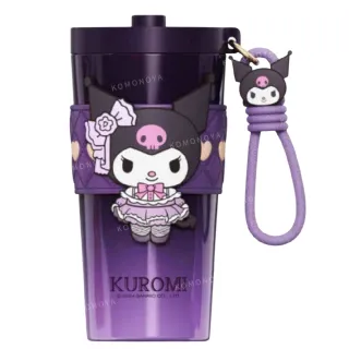 【小禮堂】Sanrio 三麗鷗 不鏽鋼保溫杯附矽膠杯套 650ml 漸層裝扮款 Kitty 大耳狗 酷洛米(平輸品)