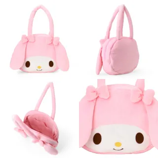 【小禮堂】雙11 Sanrio 三麗鷗 絨毛造型大側背包 大臉 2025新生活 Kitty 美樂蒂 大耳狗 酷洛米( 