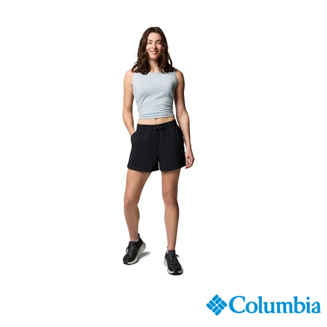 【Columbia 哥倫比亞】女款-防曬UPF50短褲-黑色(UAR49620BK/JS)